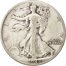 États-Unis, 1/2 Dollar Walking Liberty, 1942, Philadelphie, KM 142