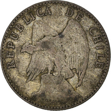 Moneda, Chile, 20 Centavos, 1920, Santiago, BC+, Plata, KM:151.3