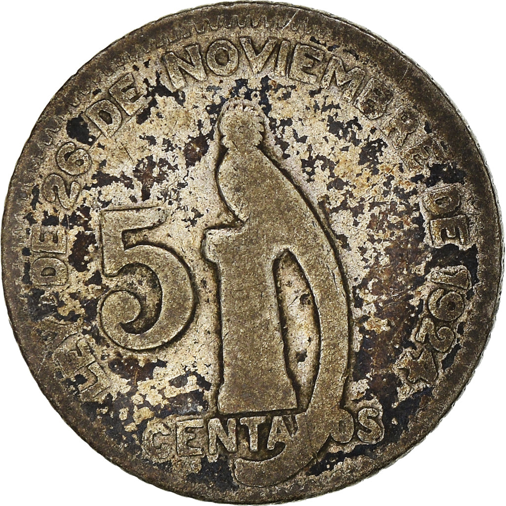 Moneda, Guatemala, 5 Centavos, 1944, BC+, Plata, KM:238.1