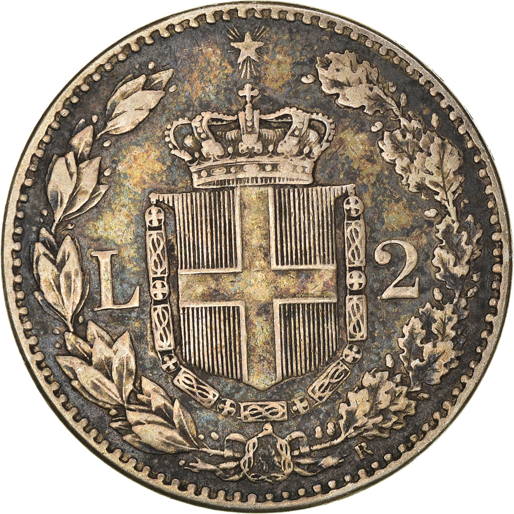 Coin, Italy, Umberto I, 2 Lire, 1887, Rome, AU(50-53), Silver, KM:23