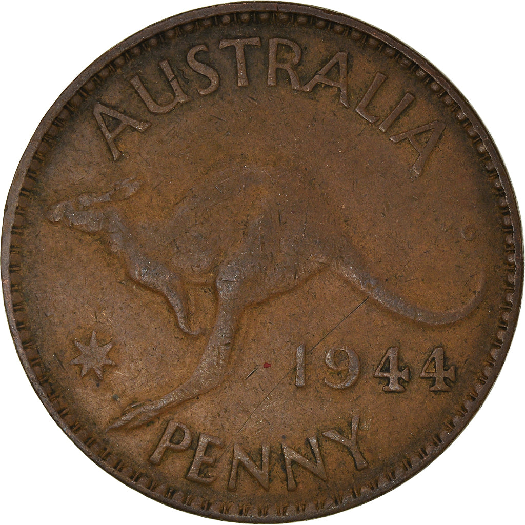 Coin, Australia, George VI, Penny, 1944, VF(30-35), Bronze, KM:36