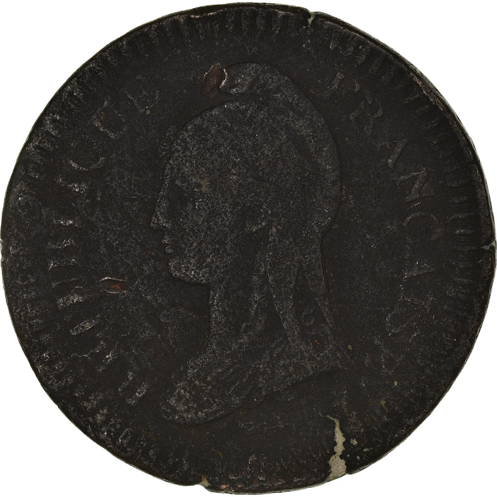 Monnaie, France, Dupré, Decime, 1796, Paris, B+, Bronze, Gadoury:187, KM:644.1