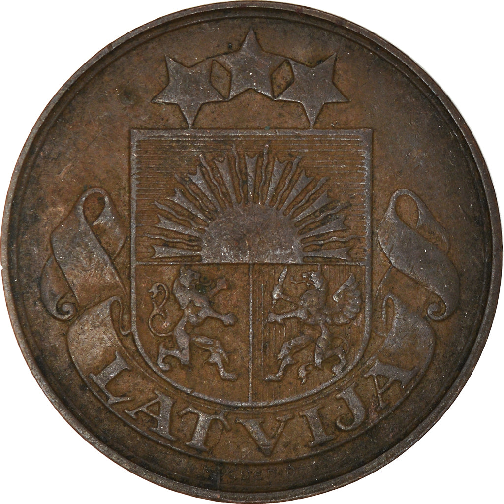 Coin, Latvia, 5 Santimi, 1922, EF(40-45), Bronze, KM:3