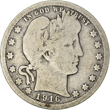 Coin, United States, Barber Quarter, Quarter, 1916, U.S. Mint, Denver