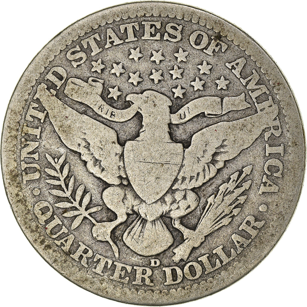 Coin, United States, Barber Quarter, Quarter, 1916, U.S. Mint, Denver