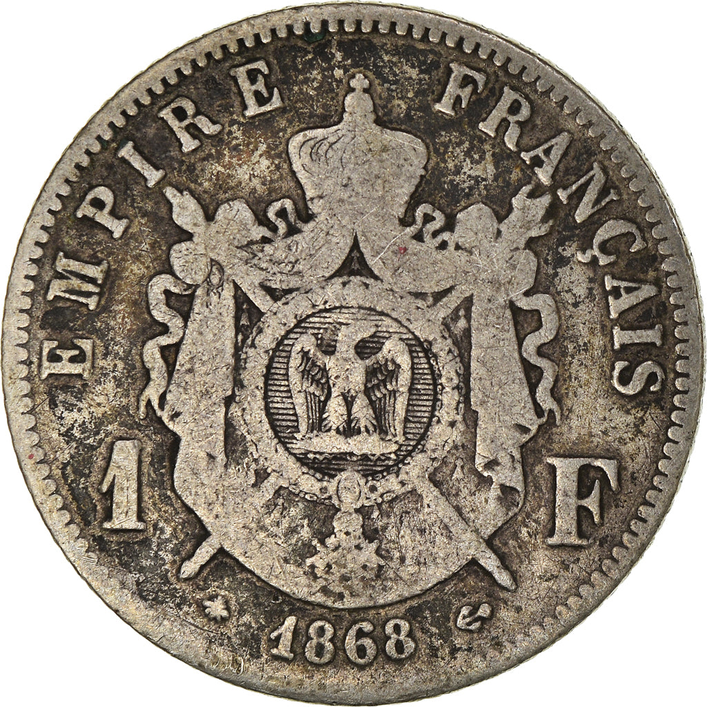 Munten, Frankrijk, Napoleon III, Napoléon III, Franc, 1868, Paris, FR, Zilver