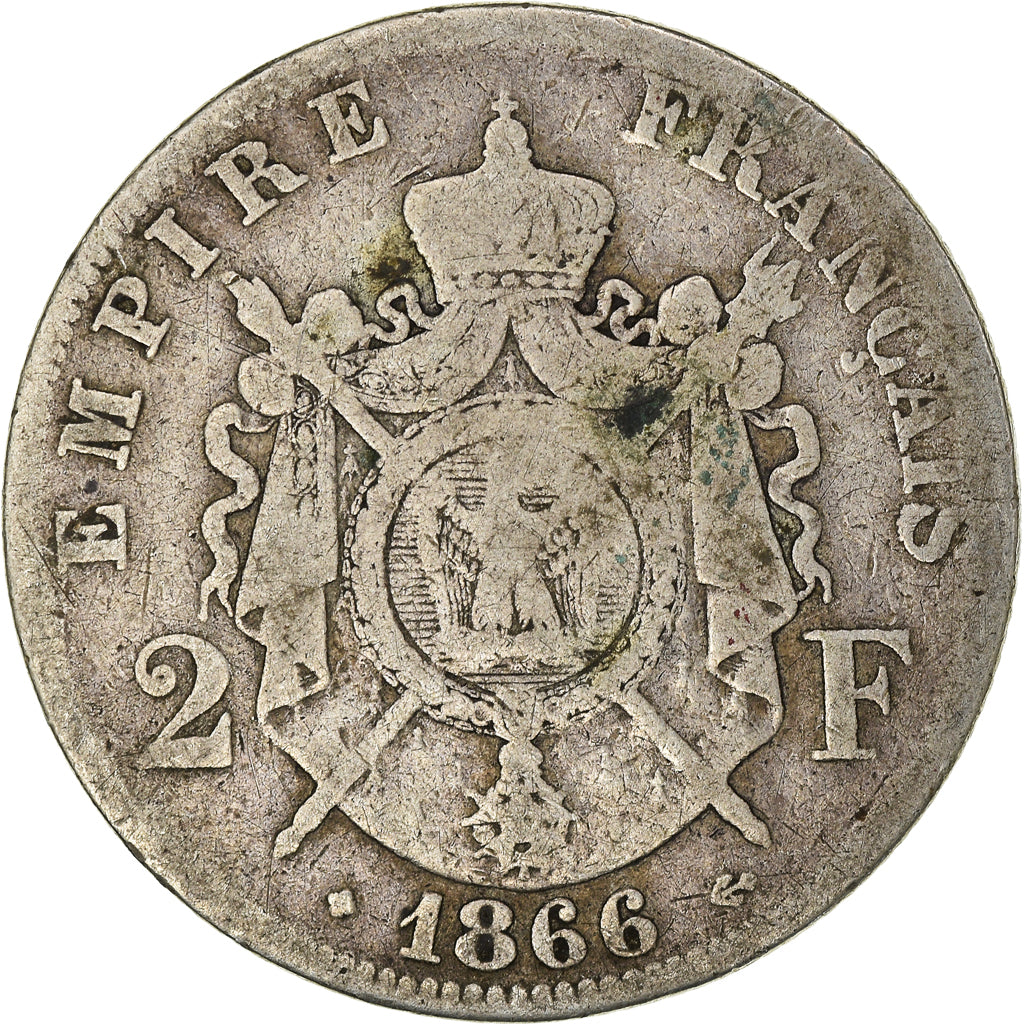 Munten, Frankrijk, Napoleon III, Napoléon III, 2 Francs, 1866, Strasbourg, FR