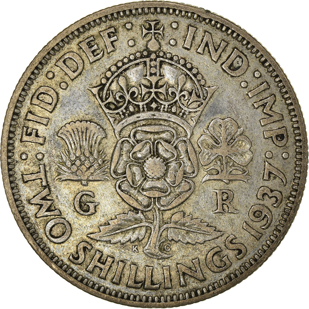 Coin, Great Britain, George VI, Florin, Two Shillings, 1937, EF(40-45), Silver