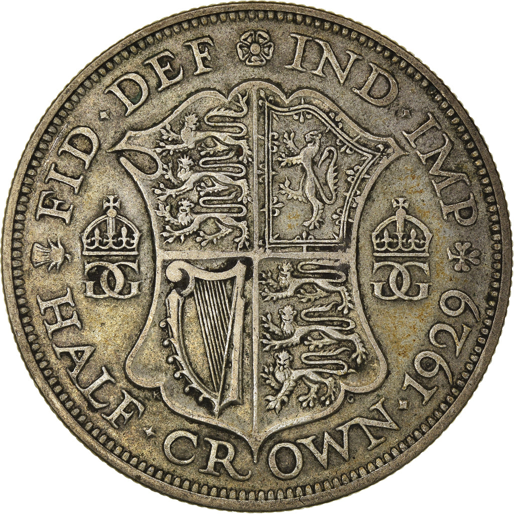 Coin, Great Britain, George V, 1/2 Crown, 1929, EF(40-45), Silver, KM:835
