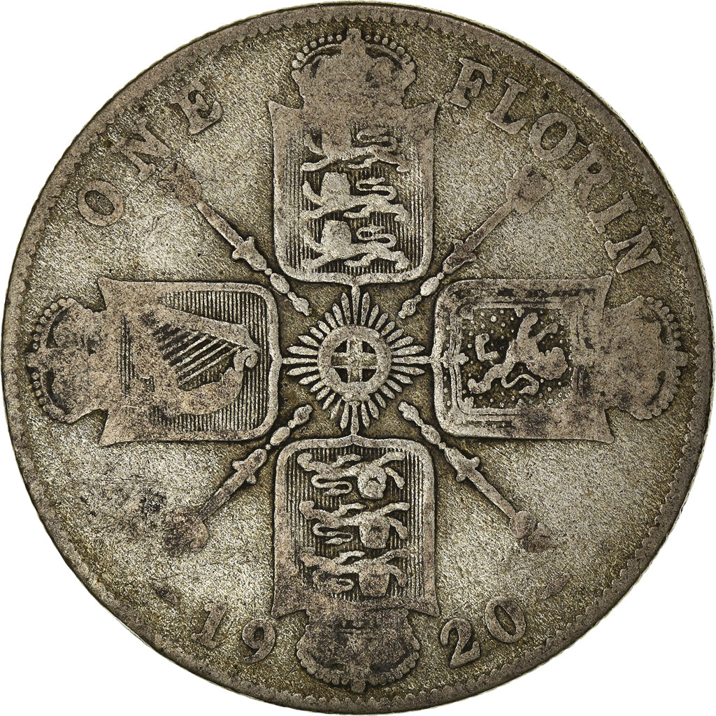 Coin, Great Britain, George V, Florin, Two Shillings, 1920, VF(20-25), Silver