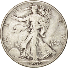Stati Uniti, Walking Liberty Half Dollar, Half Dollar, 1945, U.S. Mint, Phila...