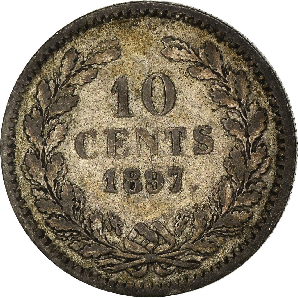 Coin, Netherlands, Wilhelmina I, 10 Cents, 1897, VF(30-35), Silver, KM:116