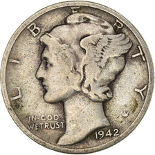 Coin, United States, Mercury Dime, Dime, 1942, U.S. Mint, Denver, VF(30-35)
