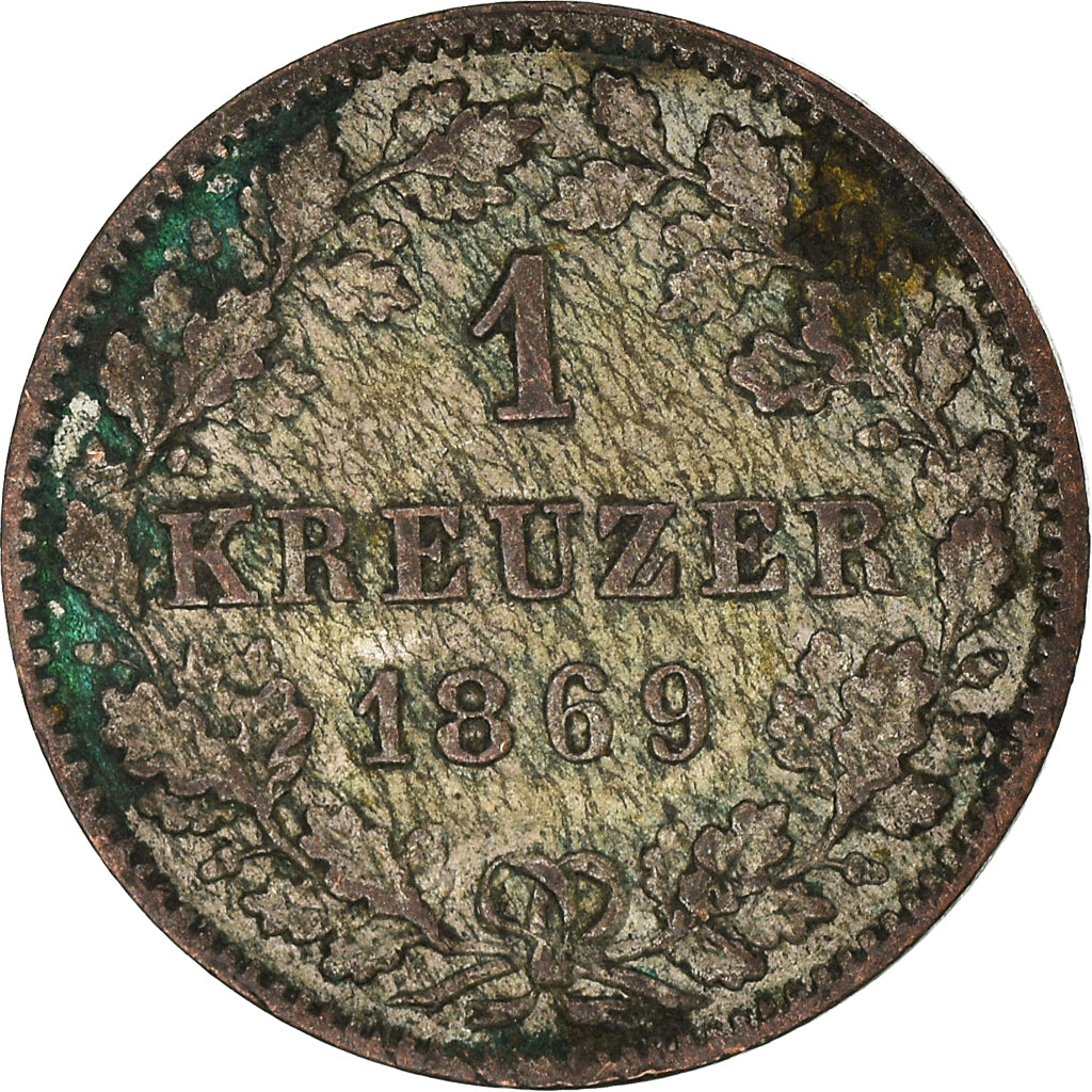 Münze, Deutsch Staaten, BAVARIA, Ludwig II, Kreuzer, 1869, S+, Silber, KM:873