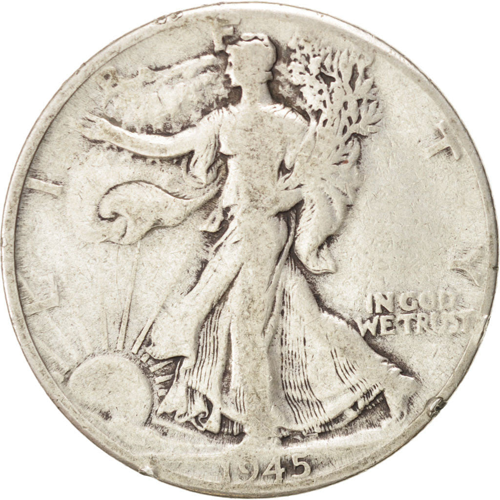 UNITED STATES, Walking Liberty Half Dollar, Half Dollar, 1945, U.S. Mint, KM...