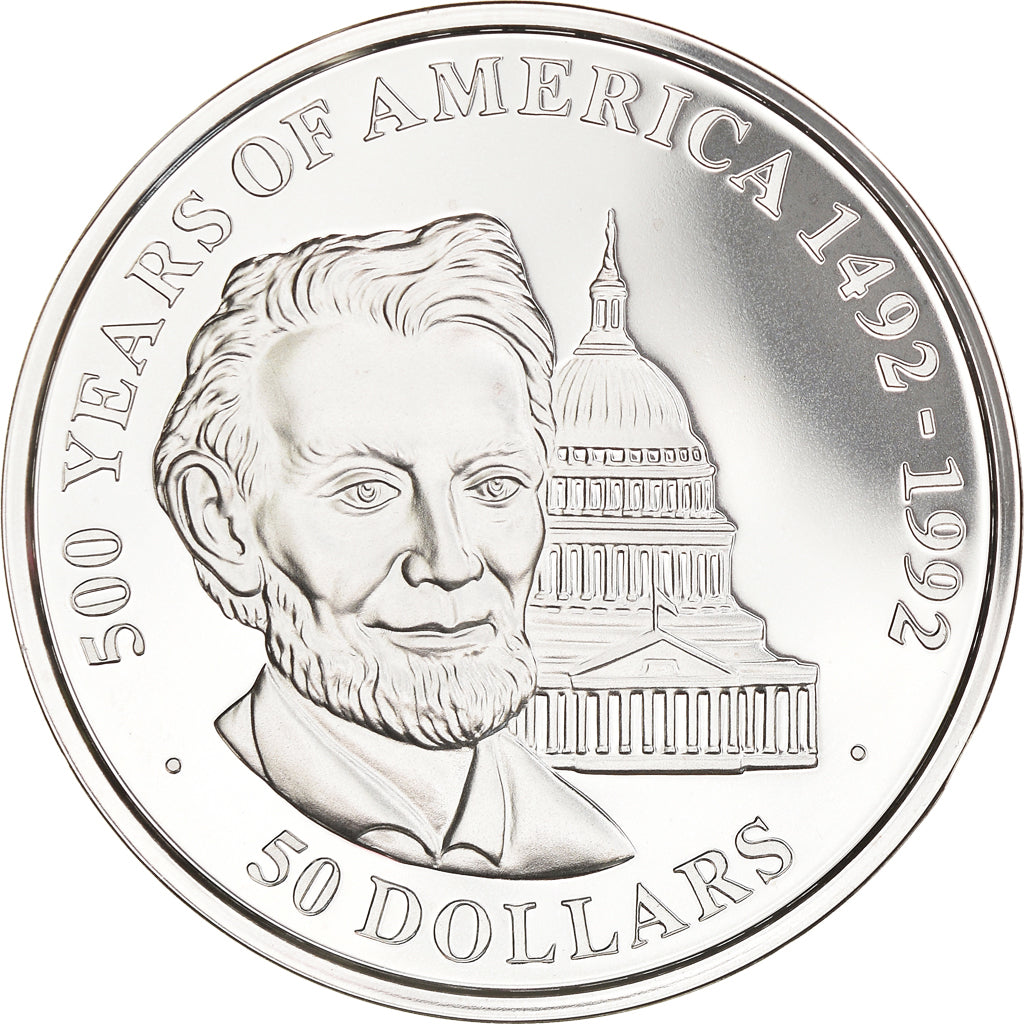 Coin, Cook Islands, 50 Dollars, 1990, Franklin Mint, MS(65-70), Silver