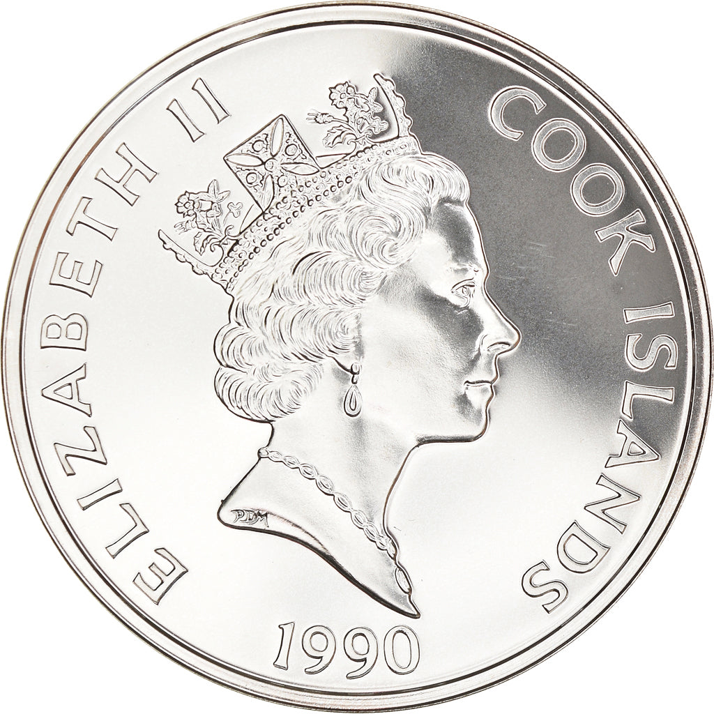 Coin, Cook Islands, 50 Dollars, 1990, Franklin Mint, MS(65-70), Silver