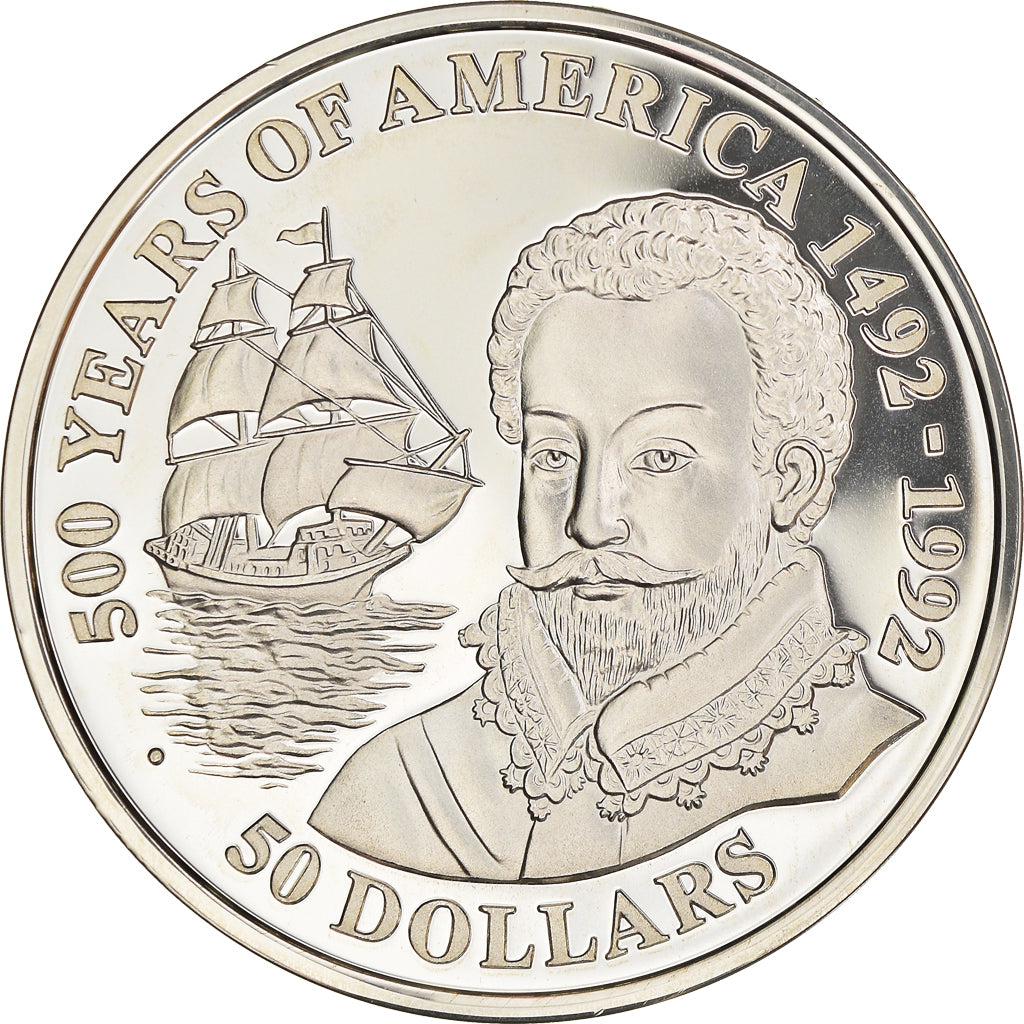 Moneta, Wyspy Cooka, Elizabeth II, 50 Dollars, 1990, Franklin Mint, MS(65-70)