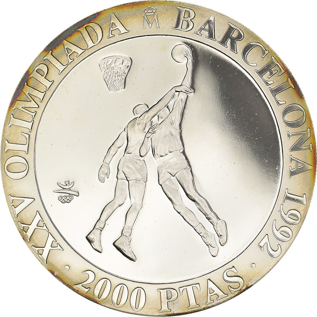 Moneta, Spagna, Juan Carlos I, 2000 Pesetas, 1990, Madrid, FDC, Argento, KM:866