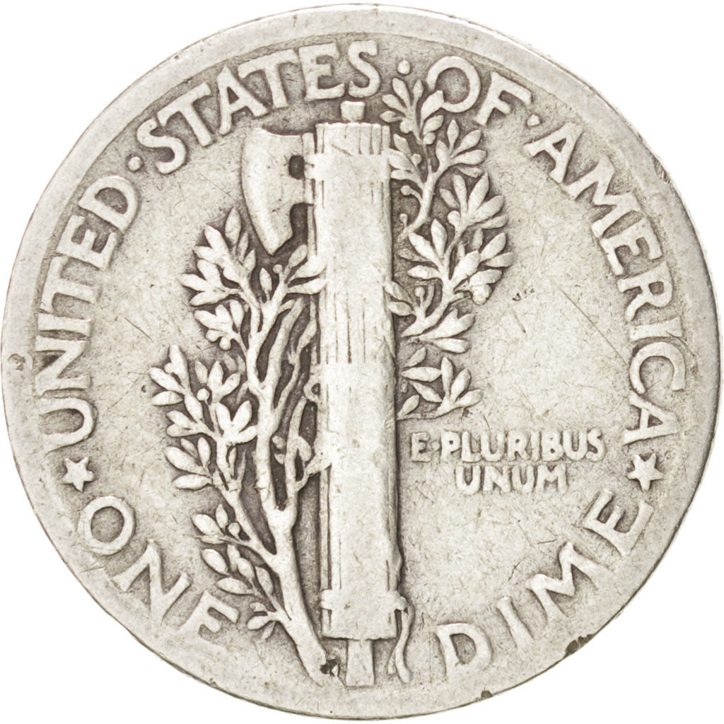 UNITED STATES, Mercury Dime, Dime, 1937, U.S. Mint, KM #140, VF(20-25), Silver,.