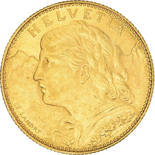 Coin, Switzerland, 10 Francs, 1911, Bern, AU(55-58), Gold, KM:36