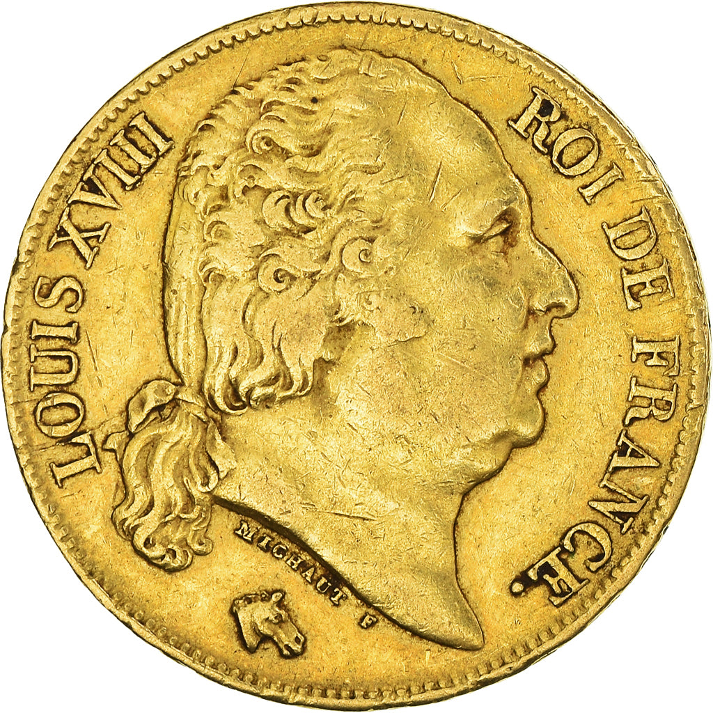 Moneta, Francja, Louis XVIII, Louis XVIII, 20 Francs, 1819, Paris, EF(40-45)