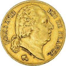 Moneta, Francja, Louis XVIII, Louis XVIII, 20 Francs, 1819, Paris, EF(40-45)