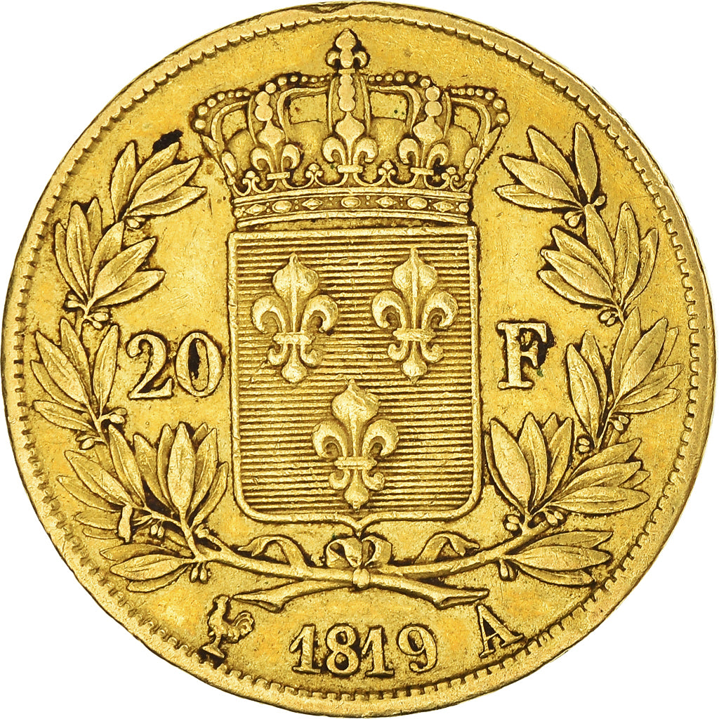 Moneta, Francja, Louis XVIII, Louis XVIII, 20 Francs, 1819, Paris, EF(40-45)
