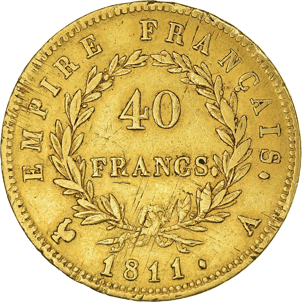 Moneta, Francja, Napoléon I, 40 Francs, 1811, Paris, EF(40-45), Złoto