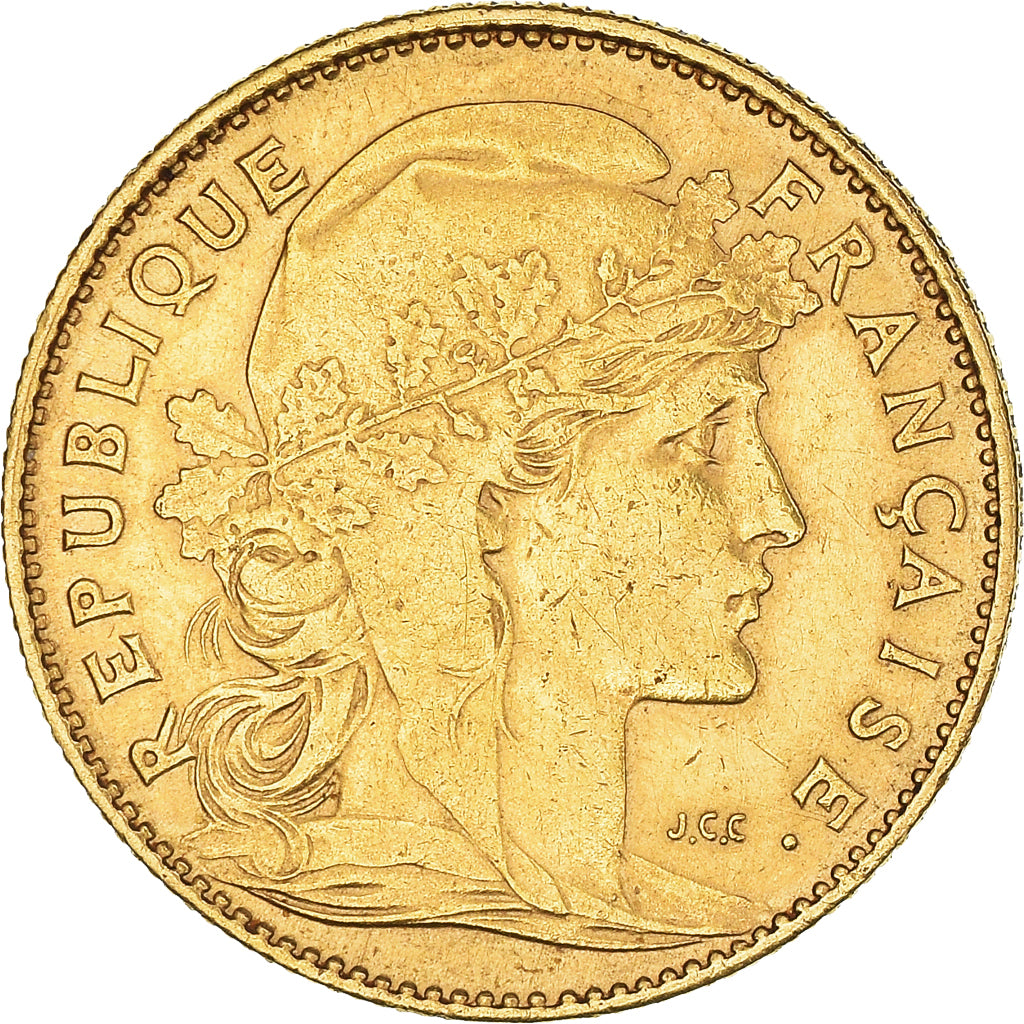 Münze, Frankreich, Marianne, 10 Francs, 1909, Paris, SS, Gold, KM:846