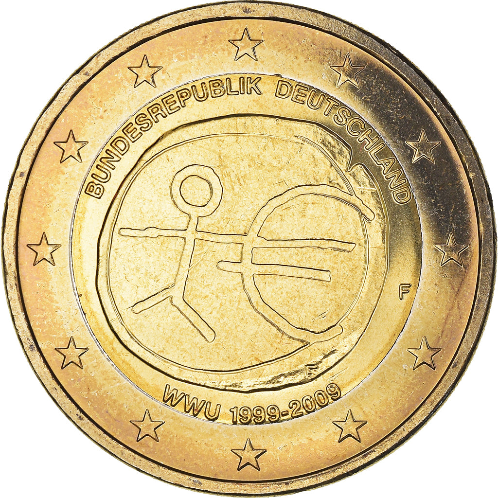 GERMANY - FEDERAL REPUBLIC, 2 Euro, 2009, Stuttgart, MS(63), Bi-Metallic, KM:277