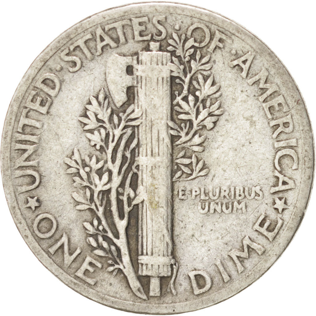 UNITED STATES, Mercury Dime, Dime, 1943, U.S. Mint, KM #140, VF(30-35), Silver,.