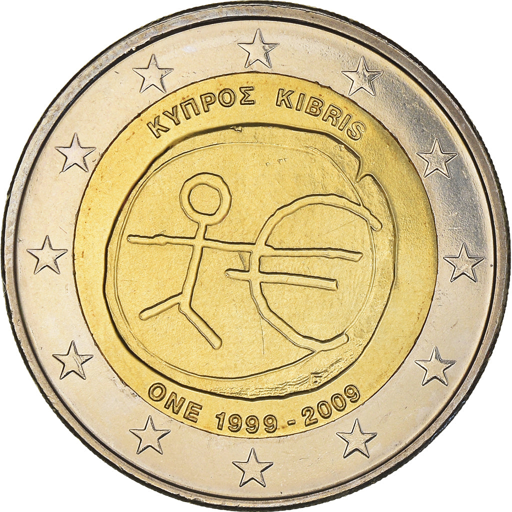 Chypre, 2 Euro, 10th Anniversary of Euro, 2009, SPL+, Bimétallique, KM:89