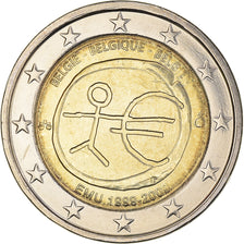 Belgium, 2 Euro, 10th Anniversary of EMU, 2009, MS(63), Bi-Metallic, KM:282