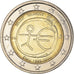 Belgium, 2 Euro, 10th Anniversary of EMU, 2009, MS(63), Bi-Metallic, KM:282