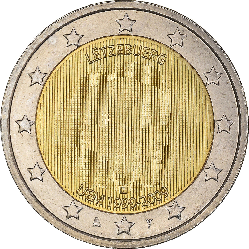 Luxembourg, 2 Euro, european monetary union 10 th anniversary, 2009, MS(64)