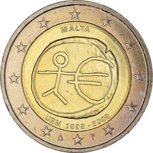 Malta, 2 Euro, E.M.U., 10th Anniversary, 2009, Paris, MS(63), Bimetálico