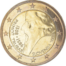 Eslovenia, 2 Euro, Primoz Trubar, 2008, Vantaa, EBC+, Bimetálico, KM:80