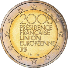 France, 2 Euro, European Union Presidency, 2008, Paris, MS(64), Bi-Metallic
