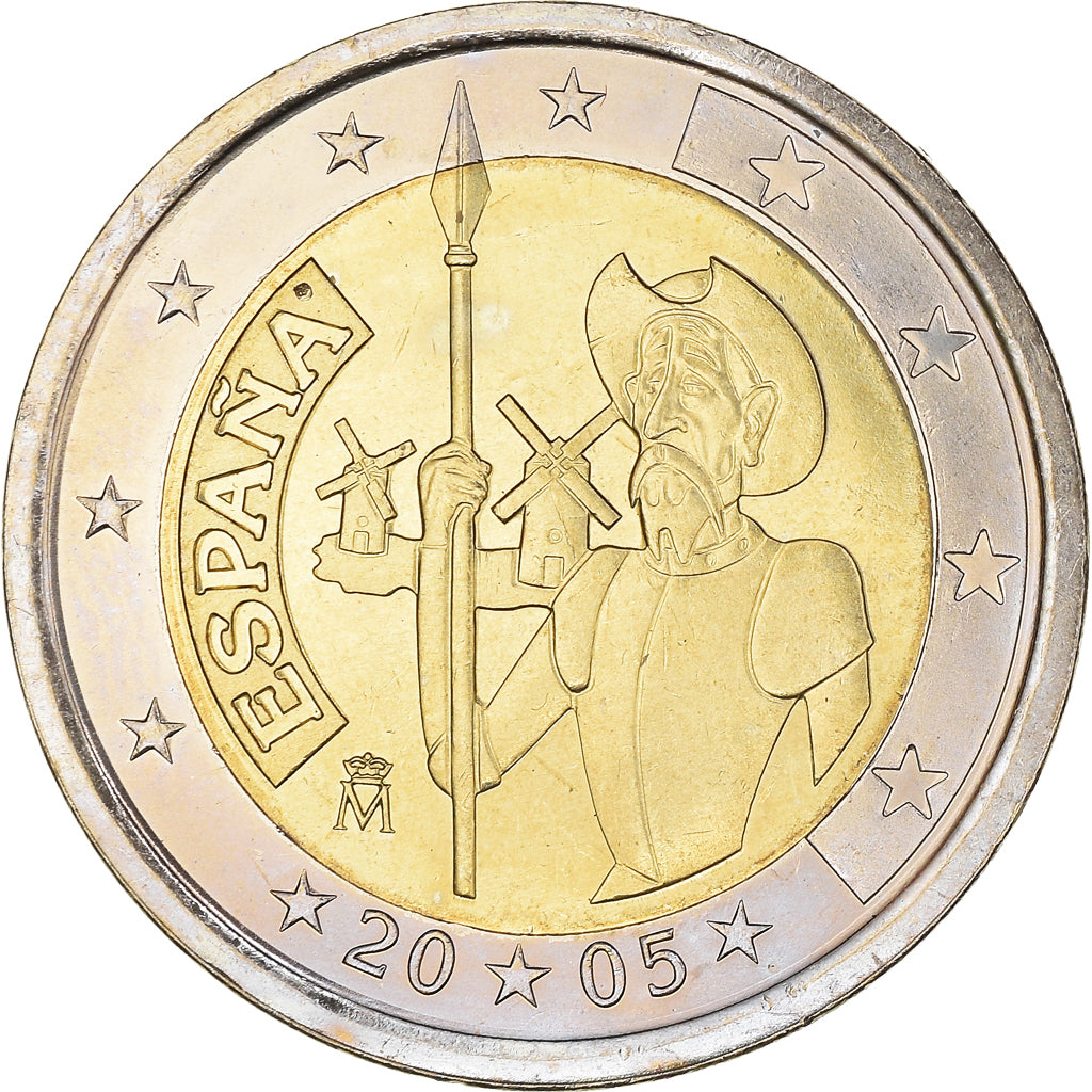 España, 2 Euro, Don Quichotte, 2005, Madrid, EBC+, Bimetálico, KM:1063