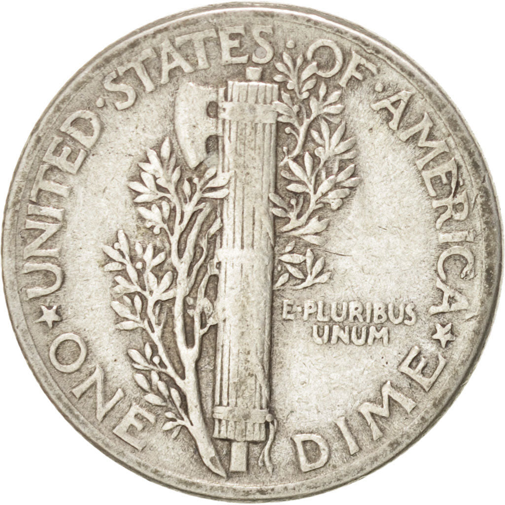 UNITED STATES, Mercury Dime, Dime, 1944, U.S. Mint, KM #140, VF(30-35), Silver,.