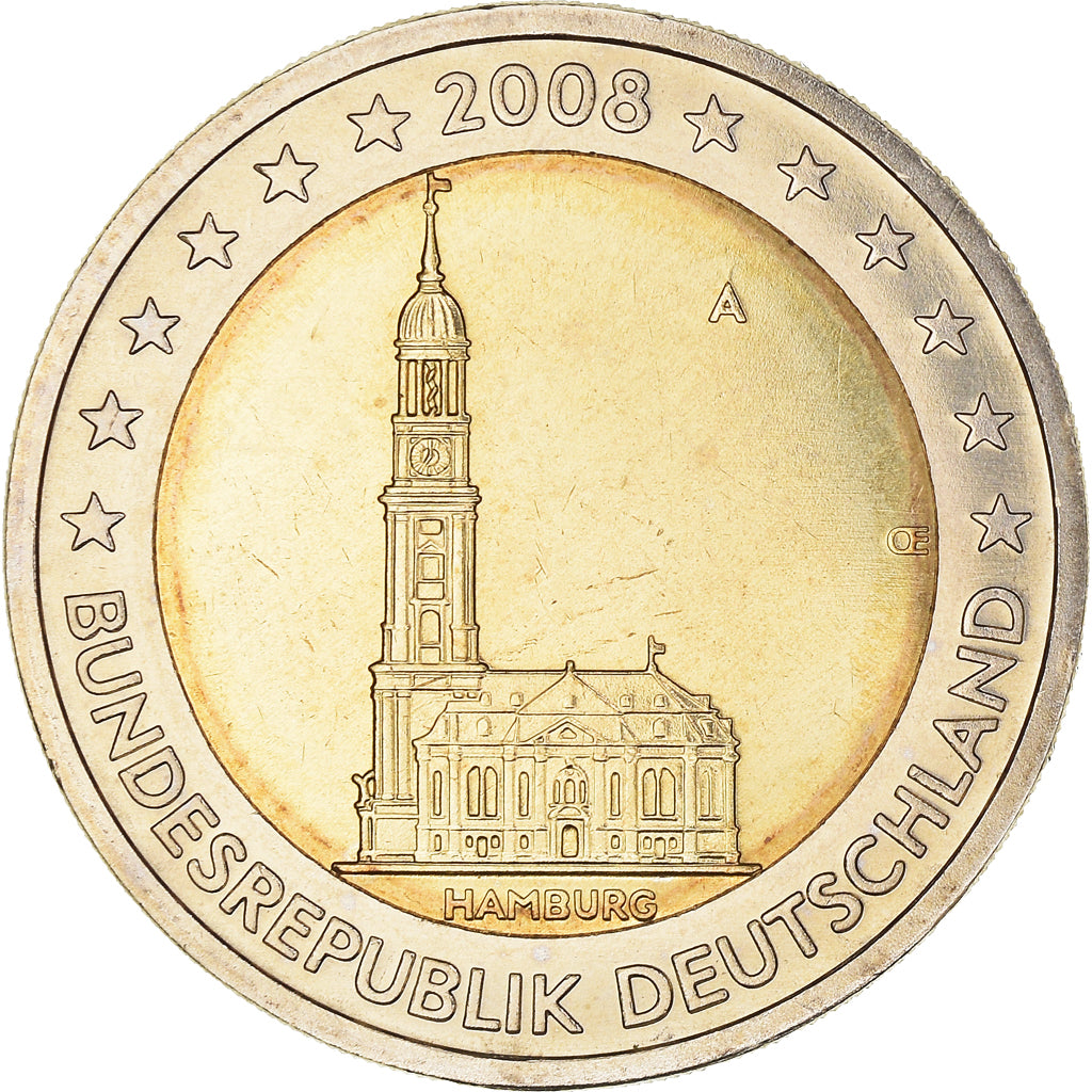 GERMANY - FEDERAL REPUBLIC, 2 Euro, 2008, Berlin, MS(60-62), Bi-Metallic, KM:261