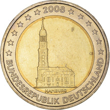 GERMANY - FEDERAL REPUBLIC, 2 Euro, 2008, Stuttgart, MS(63), Bi-Metallic, KM:261