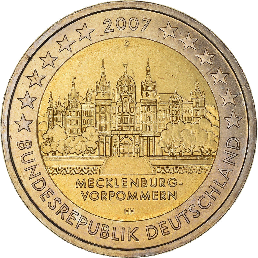 GERMANY - FEDERAL REPUBLIC, 2 Euro, 2007, Munich, MS(64), Bi-Metallic, KM:260