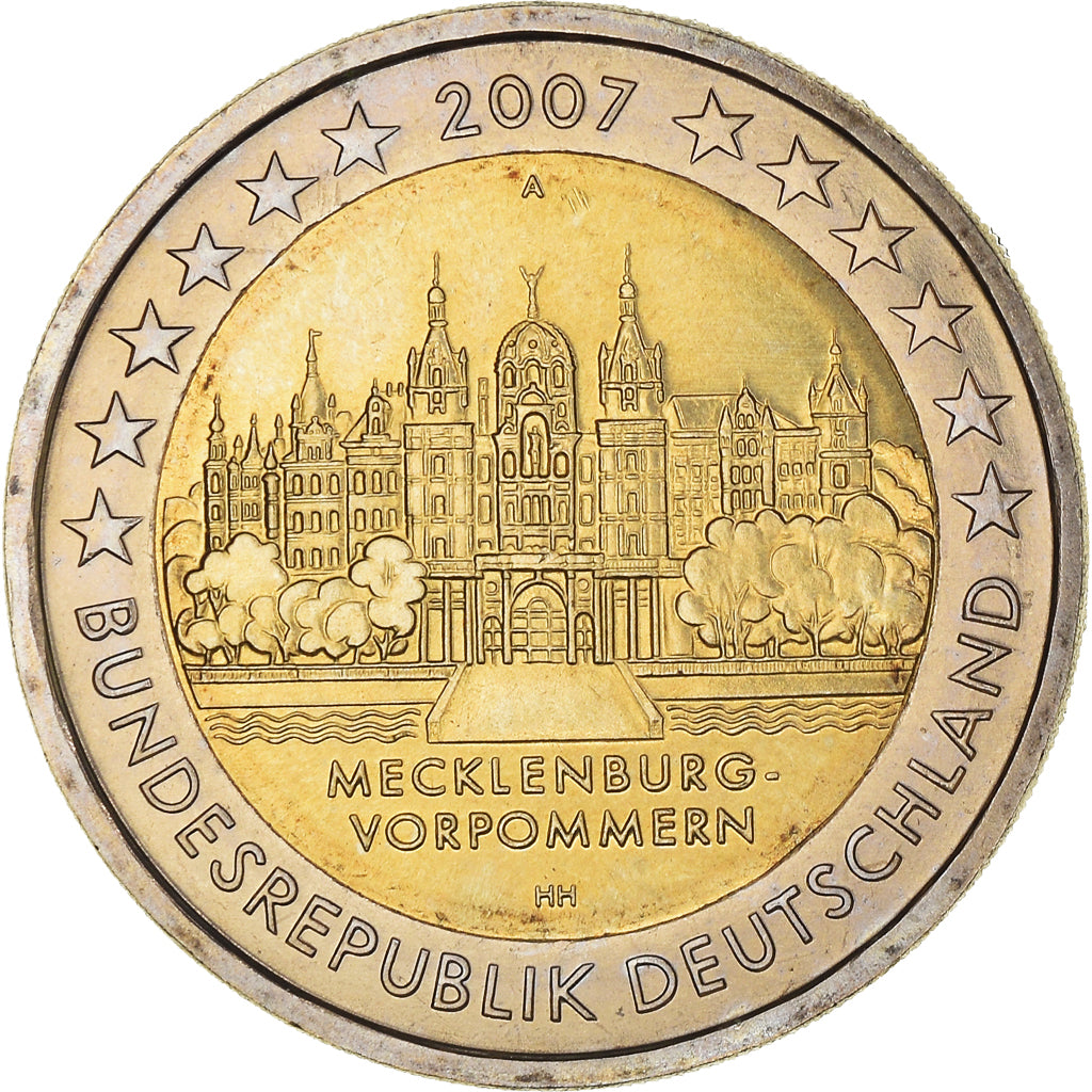 GERMANY - FEDERAL REPUBLIC, 2 Euro, Mecklembourg, 2007, Berlin, MS(64)