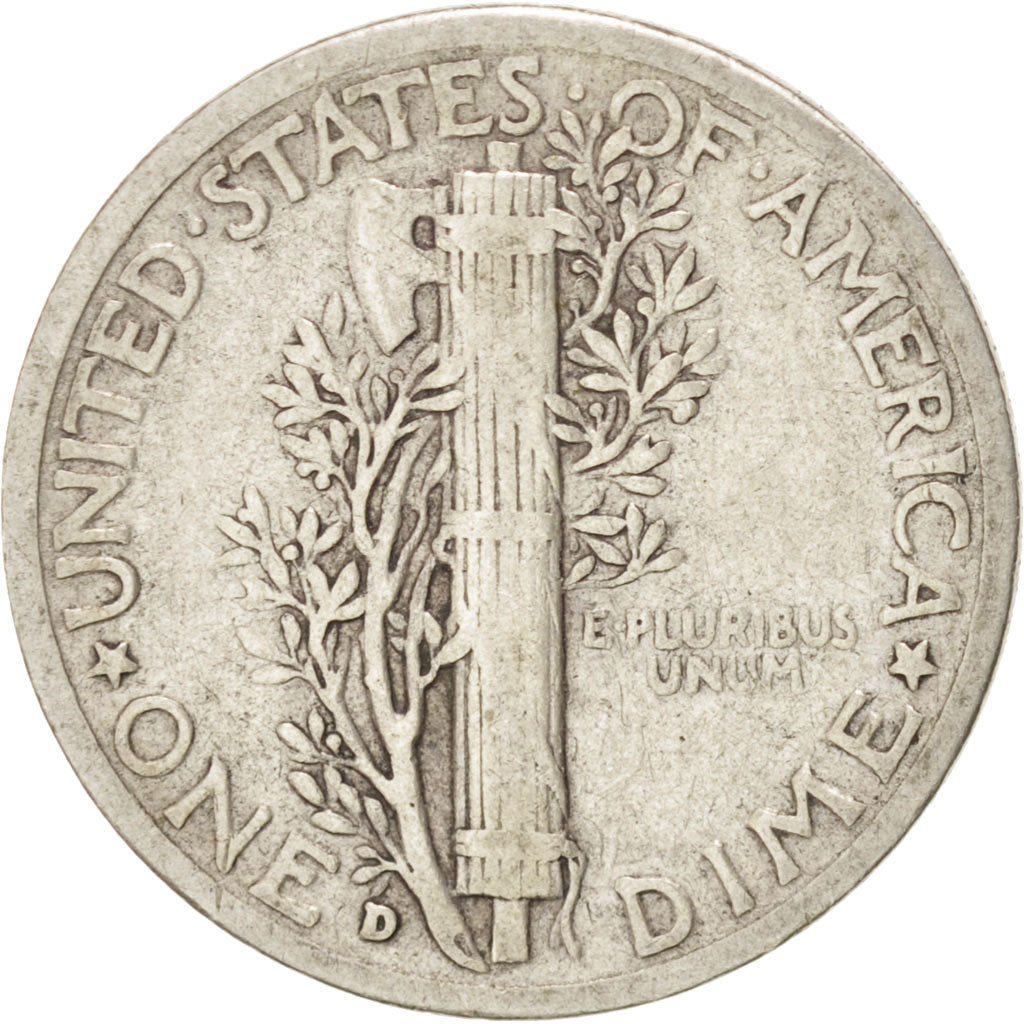 UNITED STATES, Mercury Dime, Dime, 1944, U.S. Mint, KM #140, VF(30-35), Silver,.