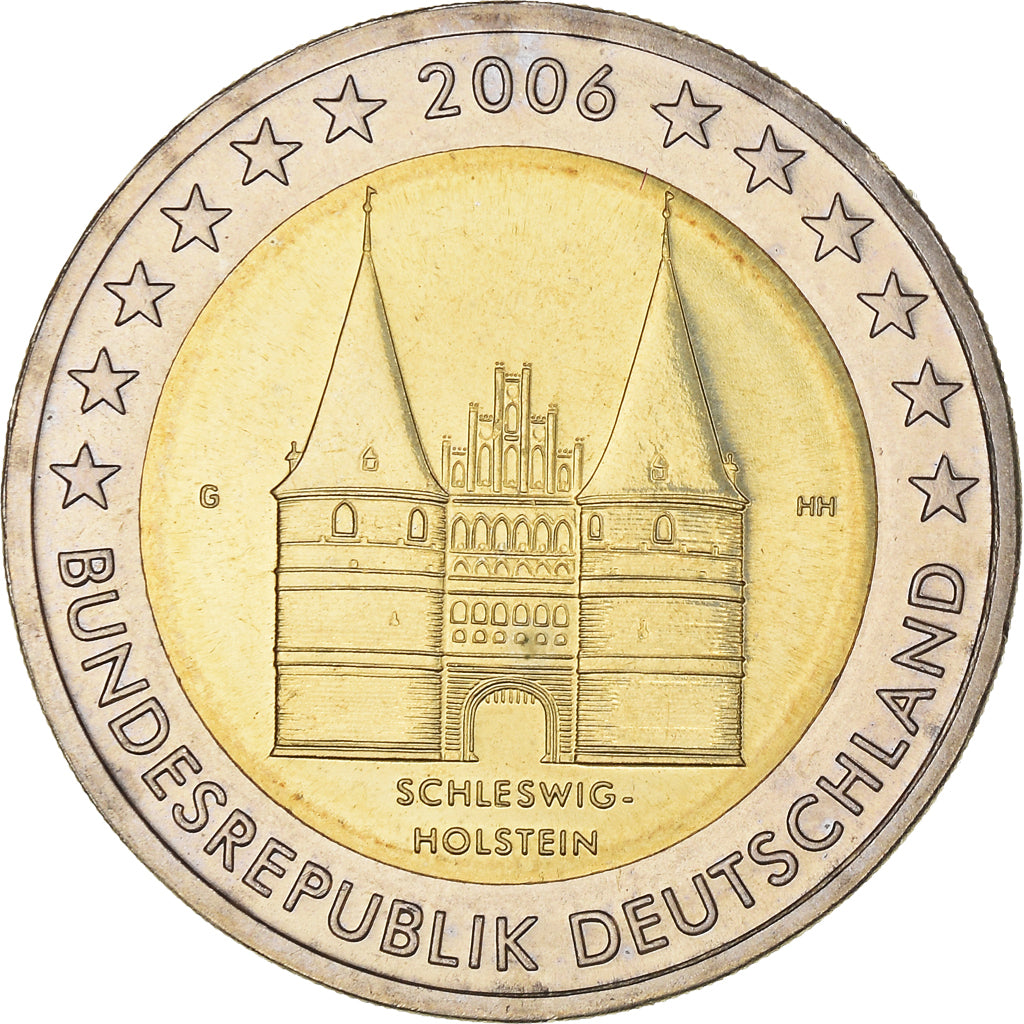 Bundesrepublik Deutschland, 2 Euro, Schleswig Holstein castle, 2006, Karlsruhe