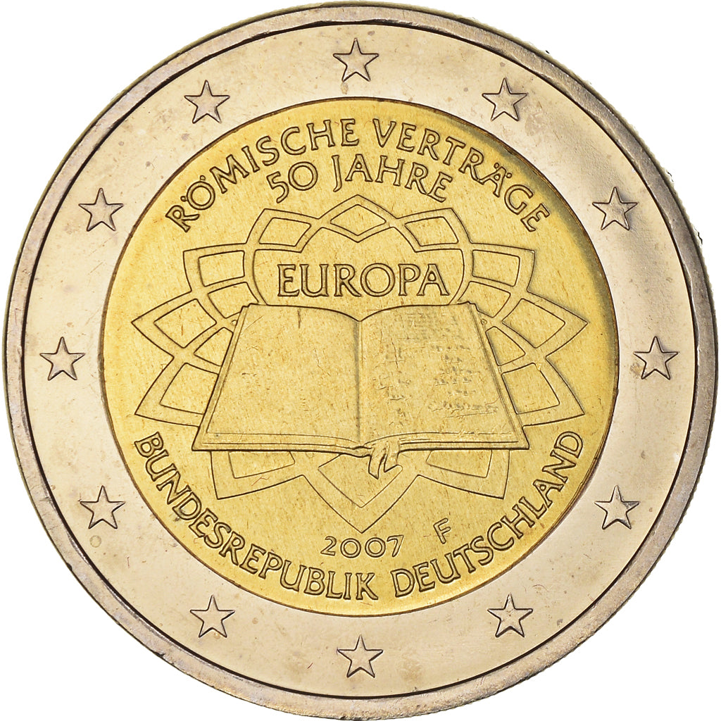 GERMANY - FEDERAL REPUBLIC, 2 Euro, Traité de Rome 50 ans, 2007, Stuttgart