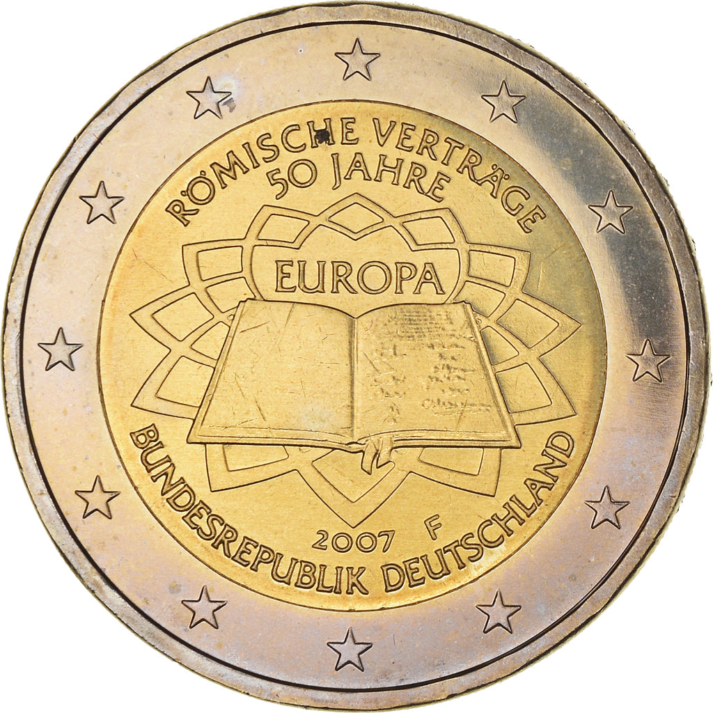 GERMANY - FEDERAL REPUBLIC, 2 Euro, Traité de Rome 50 ans, 2007, Stuttgart