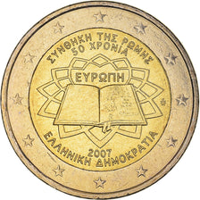 Greece, 2 Euro, Traité de Rome 50 ans, 2007, Athens, MS(60-62), Bi-Metallic